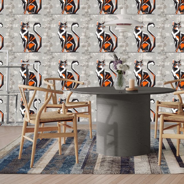 Papel Pintado Resumen de gato calico, palo y palo de grano (Subido por el creador)