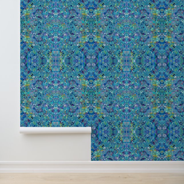 Papel Pintado Resumen de los cristales del mar de Santorini (Solicitud)