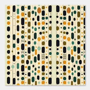 Papel Pintado Resumen del patrón de árboles y círculos geométric