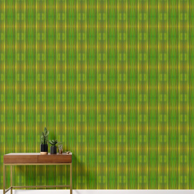 Papel Pintado Resumen Estrellas verdes rayas de armonía y prospe (Pasillo)