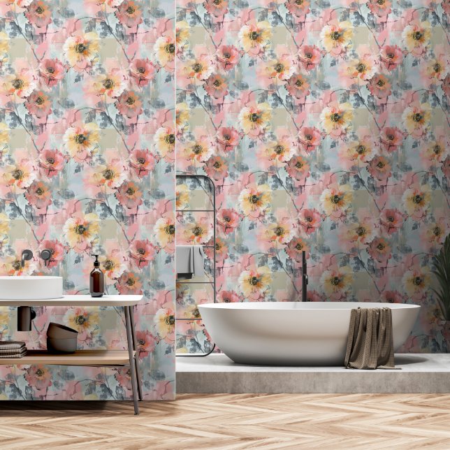 Papel Pintado Resumen floral elegante (Baño)