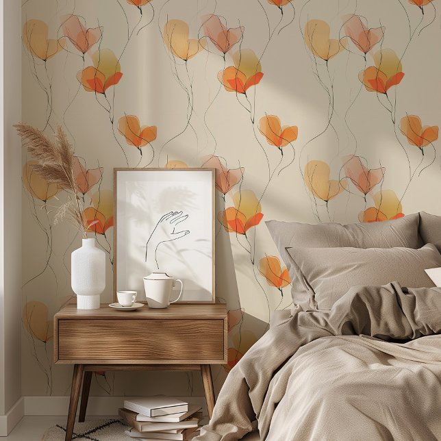 Papel Pintado Resumen moderno Papel de escritorio floral Crema N (Subido por el creador)