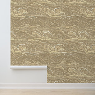 Papel Pintado Resumen moderno Patrón Beige Swirls Marble