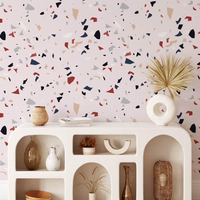Papel Pintado Resumen moderno Patrón Terrazzo de mediados del si (In situ)