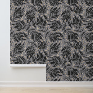 Papel Pintado Resumen Motivo del patrón de hojas de boho