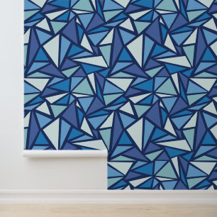 Papel Pintado Resumen Patrón de cristales de hielo azul