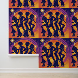 Papel Pintado Retro Disco Dancers Peel y Stick para una película