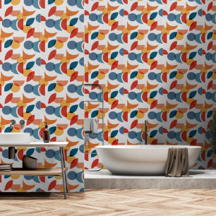 Papel Pintado Retro Geométrico Brillante Resumen Medio siglo Mod