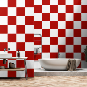 Papel Pintado Retro geométrico rojo cuadrado