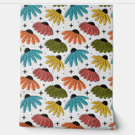 Papel Pintado Retro Halftone Coneflowers