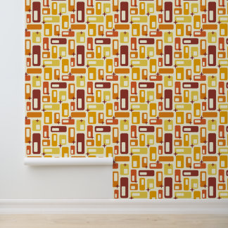 Papel Pintado Retro Mediano Siglo Cápsula Amarilla Moderna extra