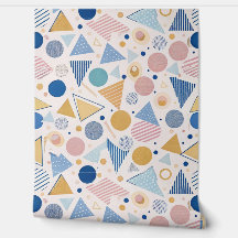 Retro Memphis Style Geometric Seamless Pattern