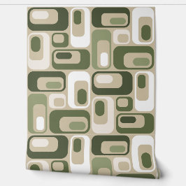Papel Pintado Retro Mod Ovals Beige Green