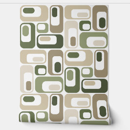 Papel Pintado Retro Mod Ovals Green Beige