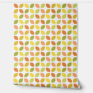 Papel Pintado Retro Mod Trellis Naranja amarillo Verde