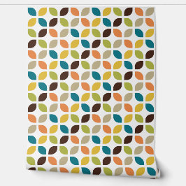 Papel Pintado Retro Mod Trellis Naranja Verde azulado Verde Marr