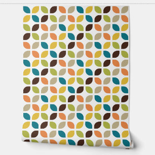 Papel Pintado Retro Mod Trellis Naranja Verde azulado Verde Marr