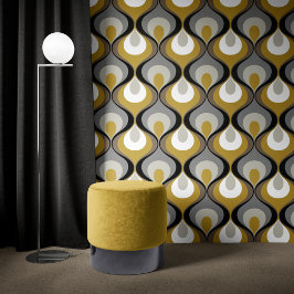 Papel Pintado Retro Mood Grey Mustard Beige Brown Taupe 