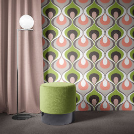 Papel Pintado Retro Mood Pink Green Taupe White