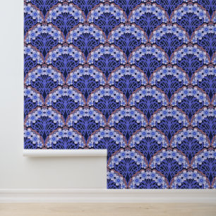 Papel Pintado Retro Nouveau - Curvas de la naturaleza y flores e