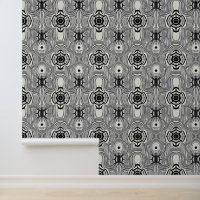 Retro Op Art Patrón negro y blanco