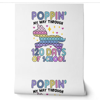 Papel Pintado Reventando 120 Días De Escuela Unicornio Pop It Fe