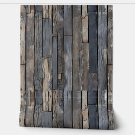 Papel Pintado Revestimiento de madera rústica 4