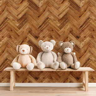 Papel Pintado Roble Miel Espina de Pescado