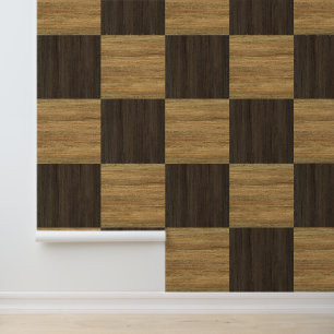 Papel Pintado Roble Terminado Cuadrícula Tono de Madera Moderna