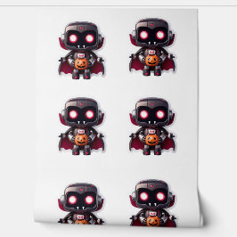 Papel Pintado Robot de vampiros Halloween lindo arte futurista f
