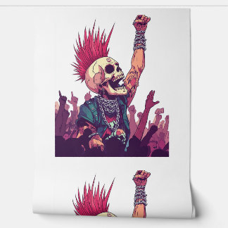 Papel Pintado Rock N� Skull � Funny Punk Skeleton Concert