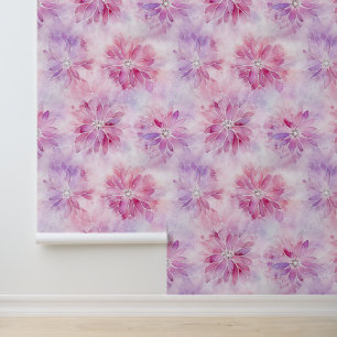 Papel Pintado Rojizo Femenino Rosa Chic Lavanda Floral  