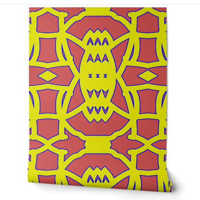 Papel pintado rojo y amarillo "Ratti_Creative_Arts (Desenrollar)