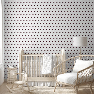 Papel Pintado Rollo de puntos de polka borgoña quemados