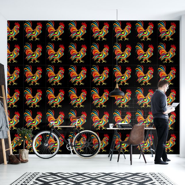 Papel Pintado Rooster (Sala de estar)