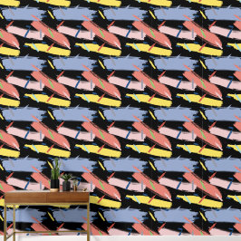 Papel Pintado Rosa amarillo azul abstracto