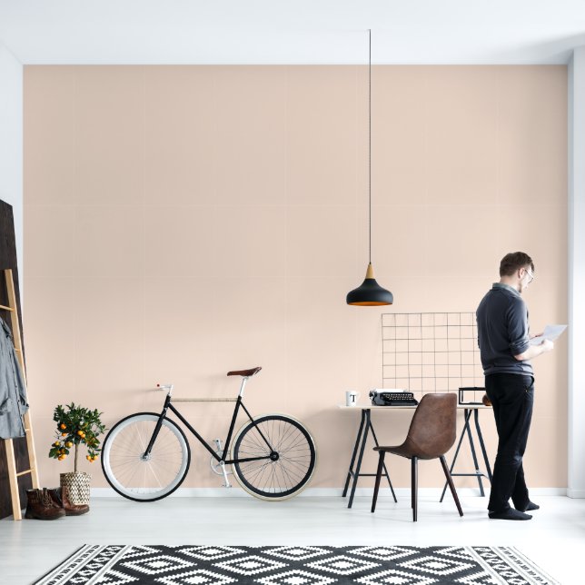 Papel Pintado Rosa champán Color Sólido Plano (Sala de estar)