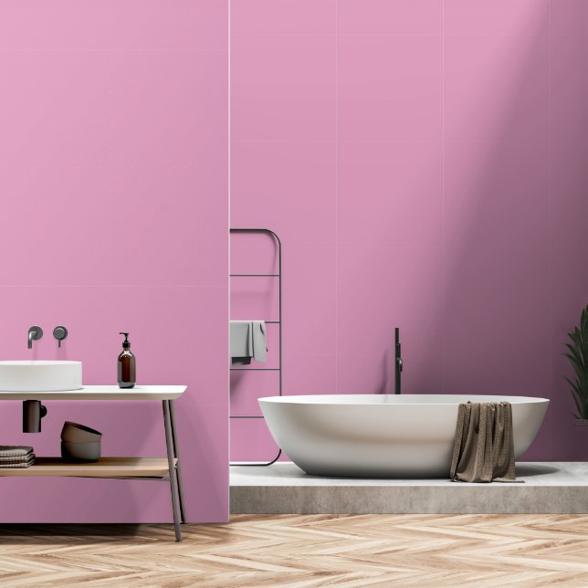 Papel Pintado Rosa de Amaranth Sólido Girona Minimalista (Baño)