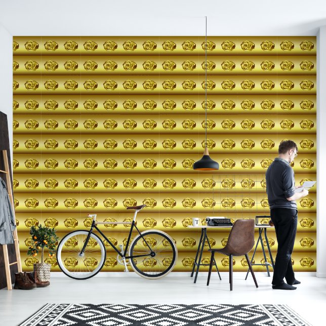 Papel Pintado Rosa dorado (Sala de estar)