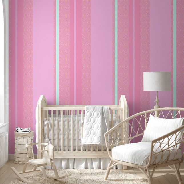 Papel Pintado rosa geométrico (Niños)
