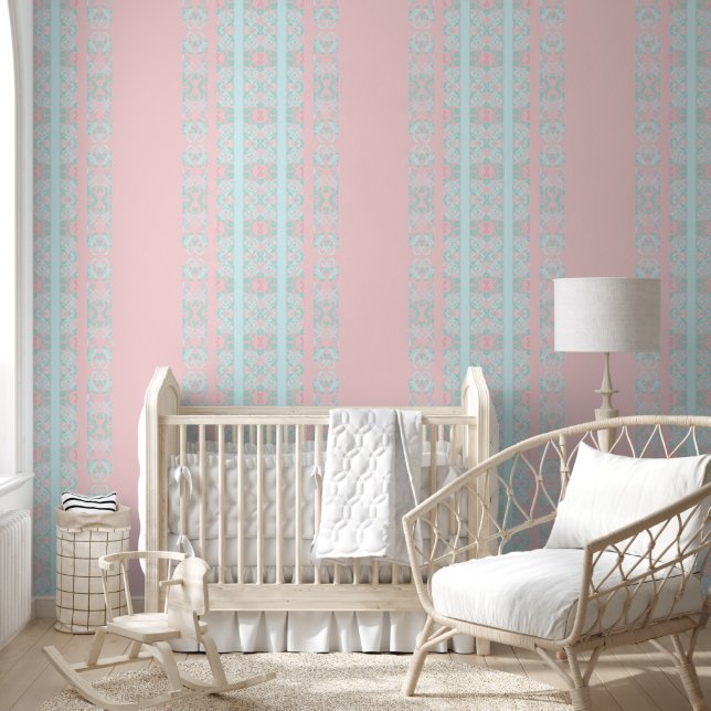 Papel Pintado rosa geométrico (Niños)