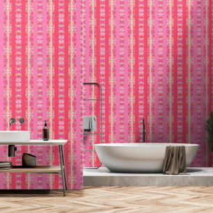 Papel Pintado rosa geométrico