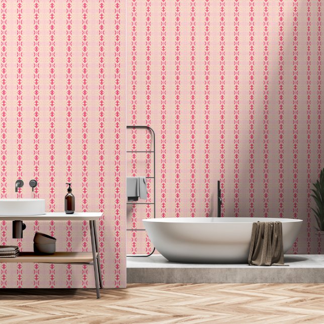 Papel Pintado rosa geométrico (Baño)
