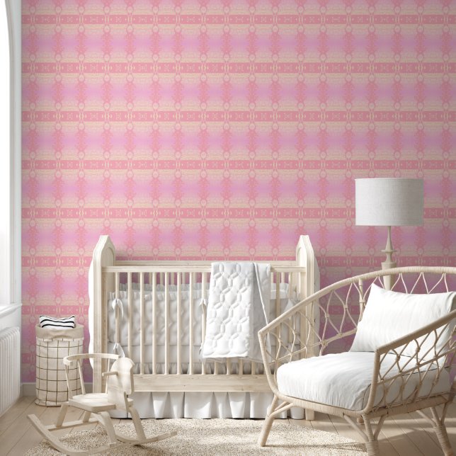 Papel Pintado rosa geométrico (Niños)