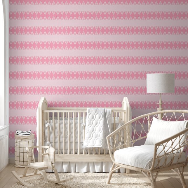 Papel Pintado rosa geométrico (Niños)