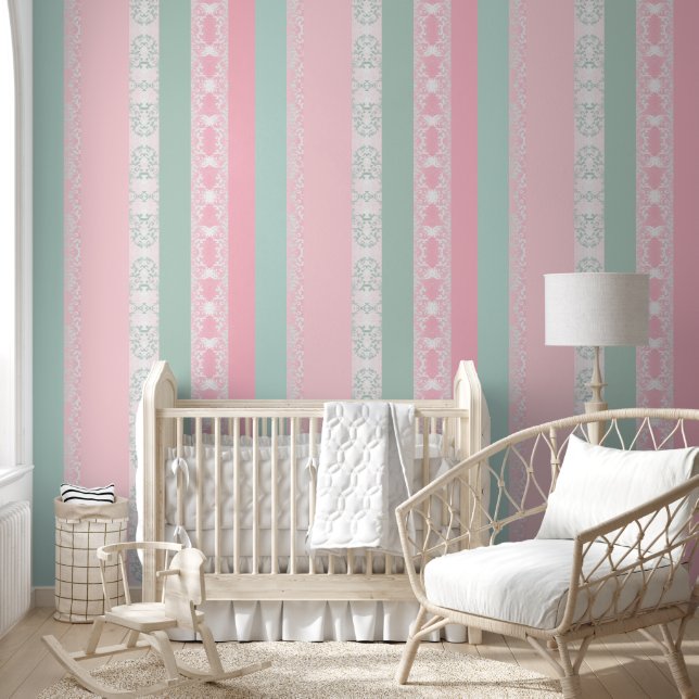 Papel Pintado rosa geométrico (Niños)