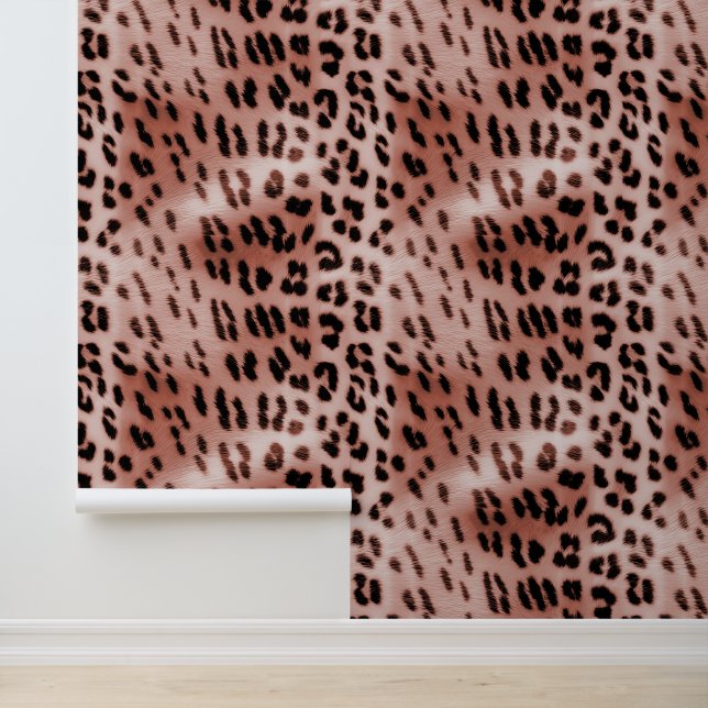 Papel Pintado Rosa Oro Pink Leopardo Animal (Solicitud)