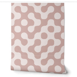 Papel Pintado Rosa Polvoriento Orgánico Puntos Geométricos