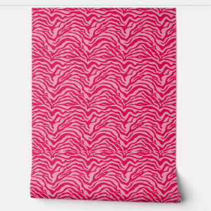 Papel Pintado Rosa sobre rayas de cebra rosa