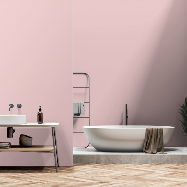 Papel Pintado rosa suave minimalista (Baño)